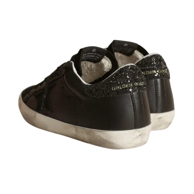 Golden Goose Superstar – Black Glitter Heel