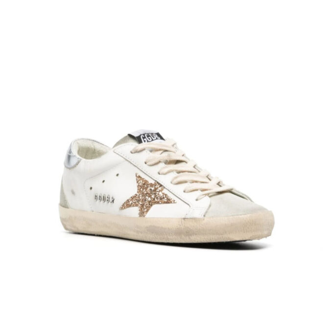 Goldengoose Women's Super-Star in nappa leather with gold glitter