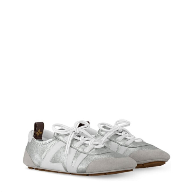 Louis Vuitton LV Sneakerina Metallic Grained Silver