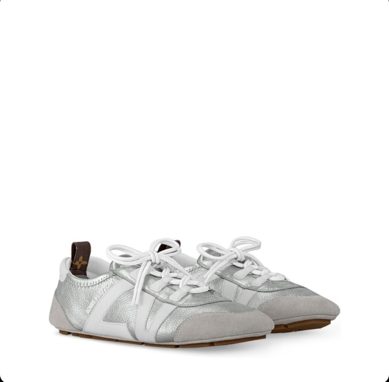 Louis Vuitton LV Sneakerina Metallic Grained Silver - Image 2