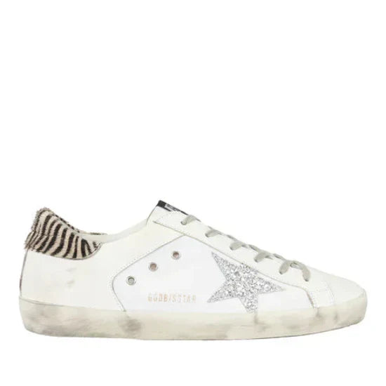 Golden Goose Superstar Glitter Zebra Low-Top Sneakers