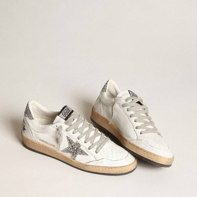 GOLDEN GOOSE Ball Star Distressed Suede and Leather Sneakers