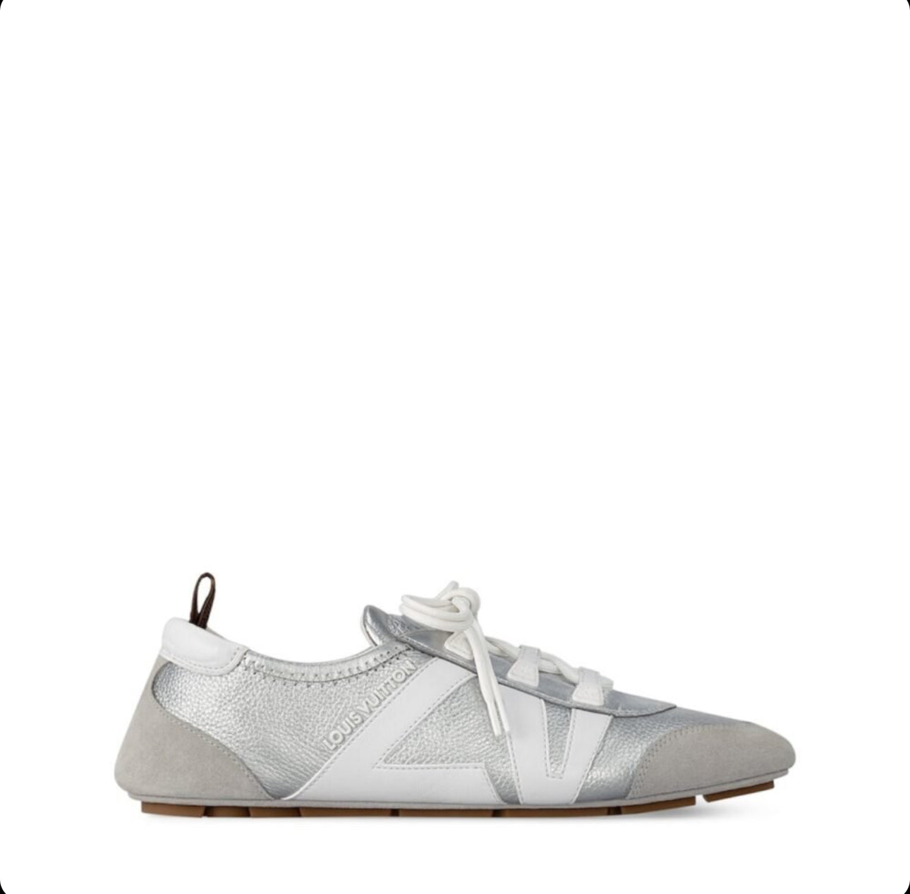 Louis Vuitton LV Sneakerina Metallic Grained Silver