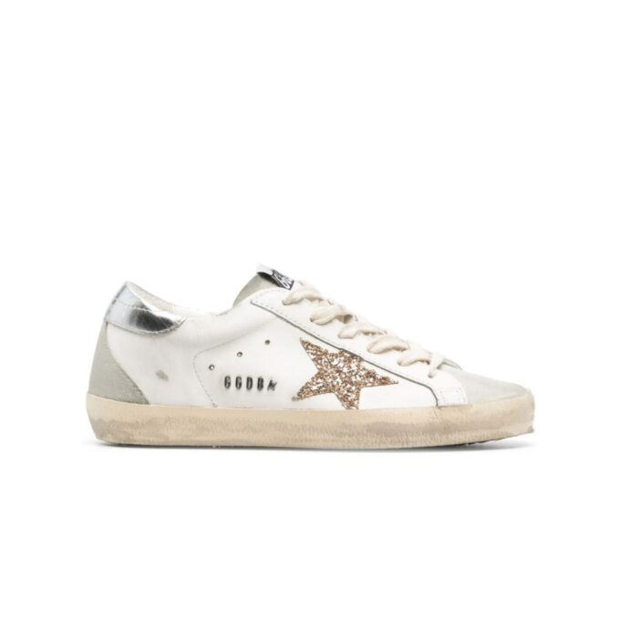Goldengoose Women's Super-Star in nappa leather with gold glitter