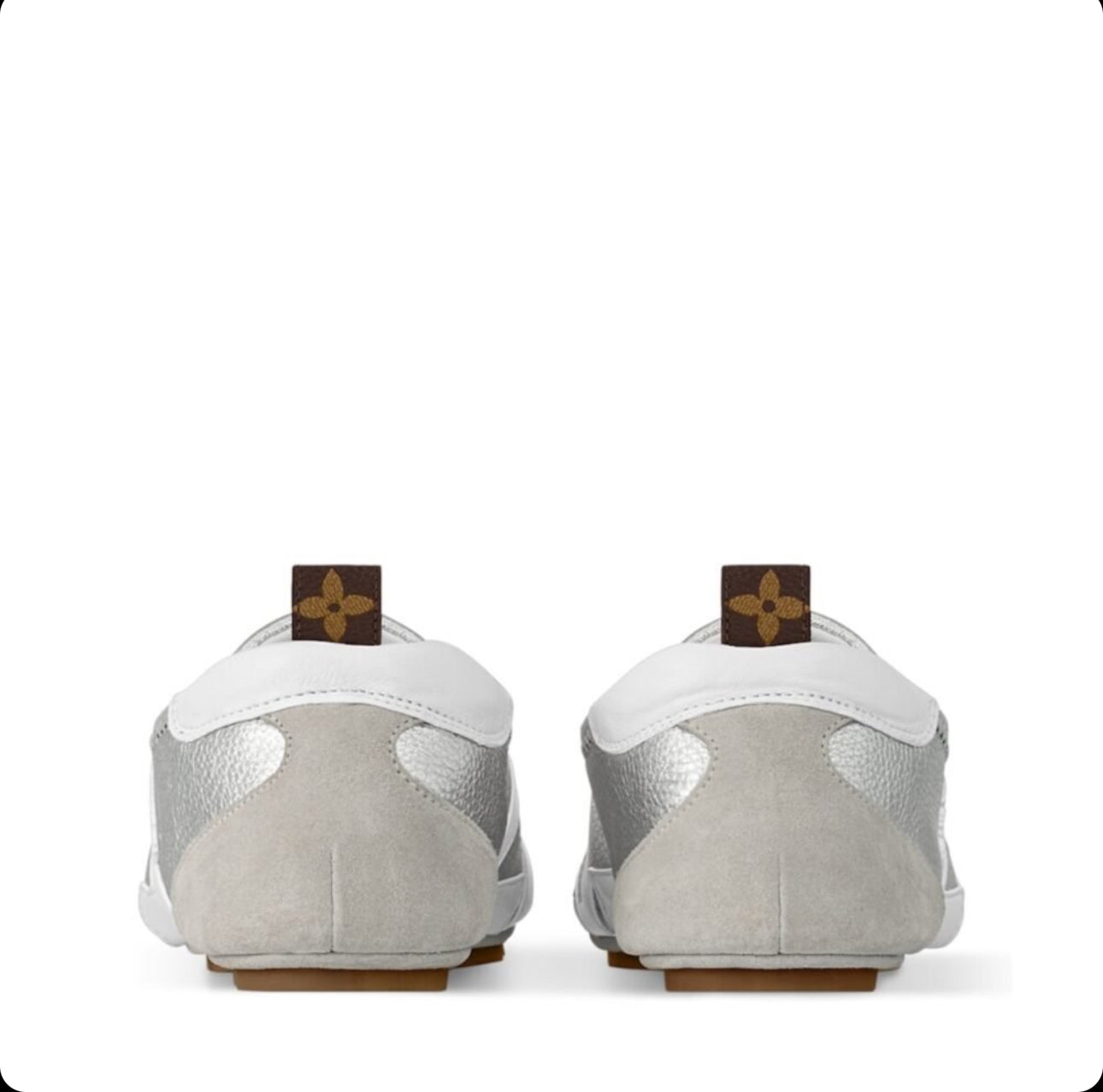 Louis Vuitton LV Sneakerina Metallic Grained Silver - Image 3