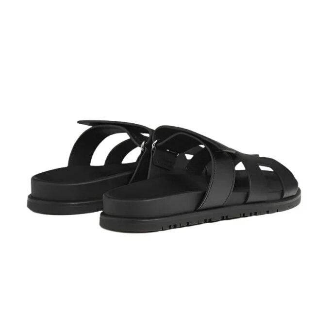 Hermès Chypre leather sandal black