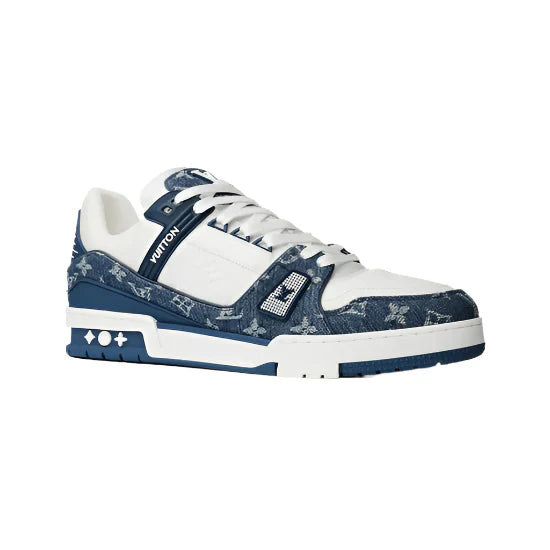 Louis Vuitton LV Trainer Monogram Denim White Blue - Image 2