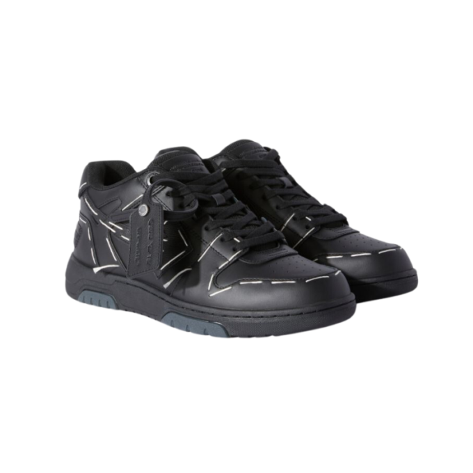 OFF-WHITE Out Of Office OOO low Tops Sartorial Stitching Black