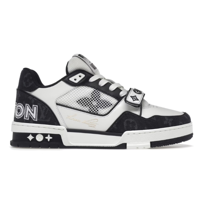 Louis Vuitton LV Trainer – Velcro Strap Monogram Denim Black White