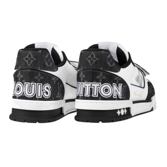 Louis Vuitton LV Trainer – Velcro Strap Monogram Denim Black White