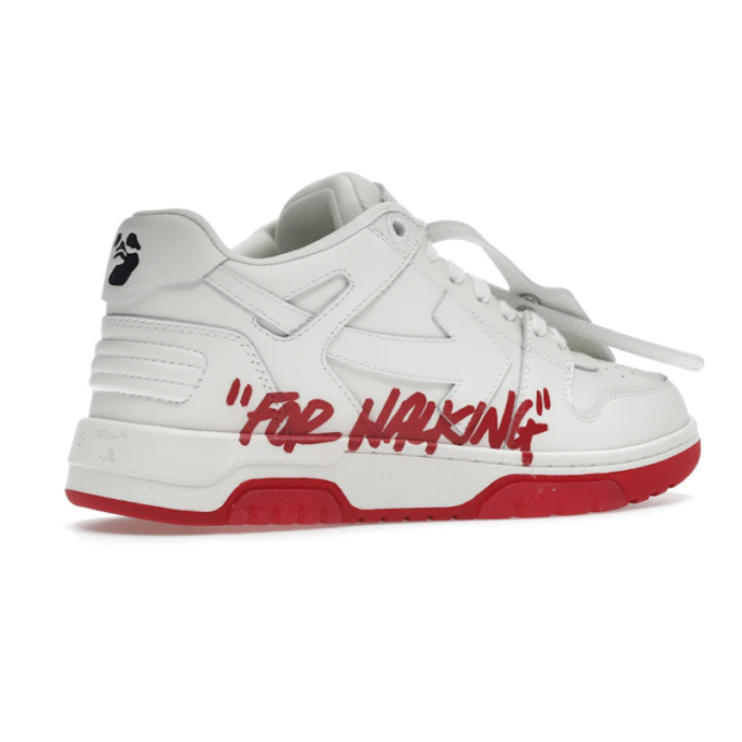 OFF-WHITE Out Of Office "OOO" Low Tops For Walking White White Red SS22