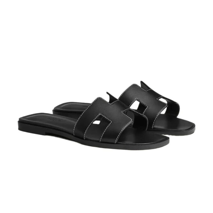 Hermes Oran sandals black